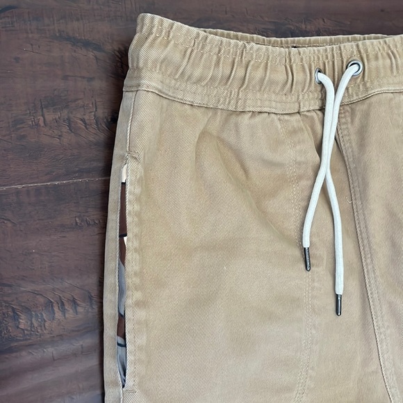 I Love Ugly cream tan  Denim Joggers Cuff Zippers lined size small - Picture 6 of 12